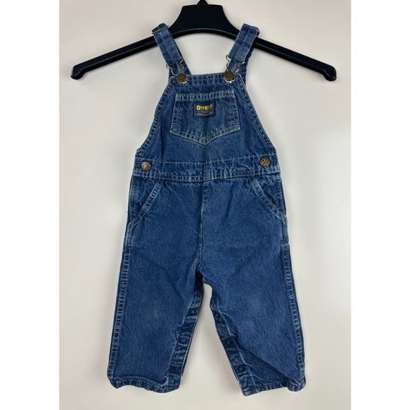 Vintage OshKosh B’gosh Baby Toddler Overalls 2T USA Union Made Blue Denim Bib - Picture 2 of 14